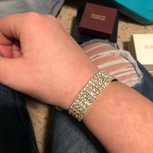Faux diamond stretchy bracelet